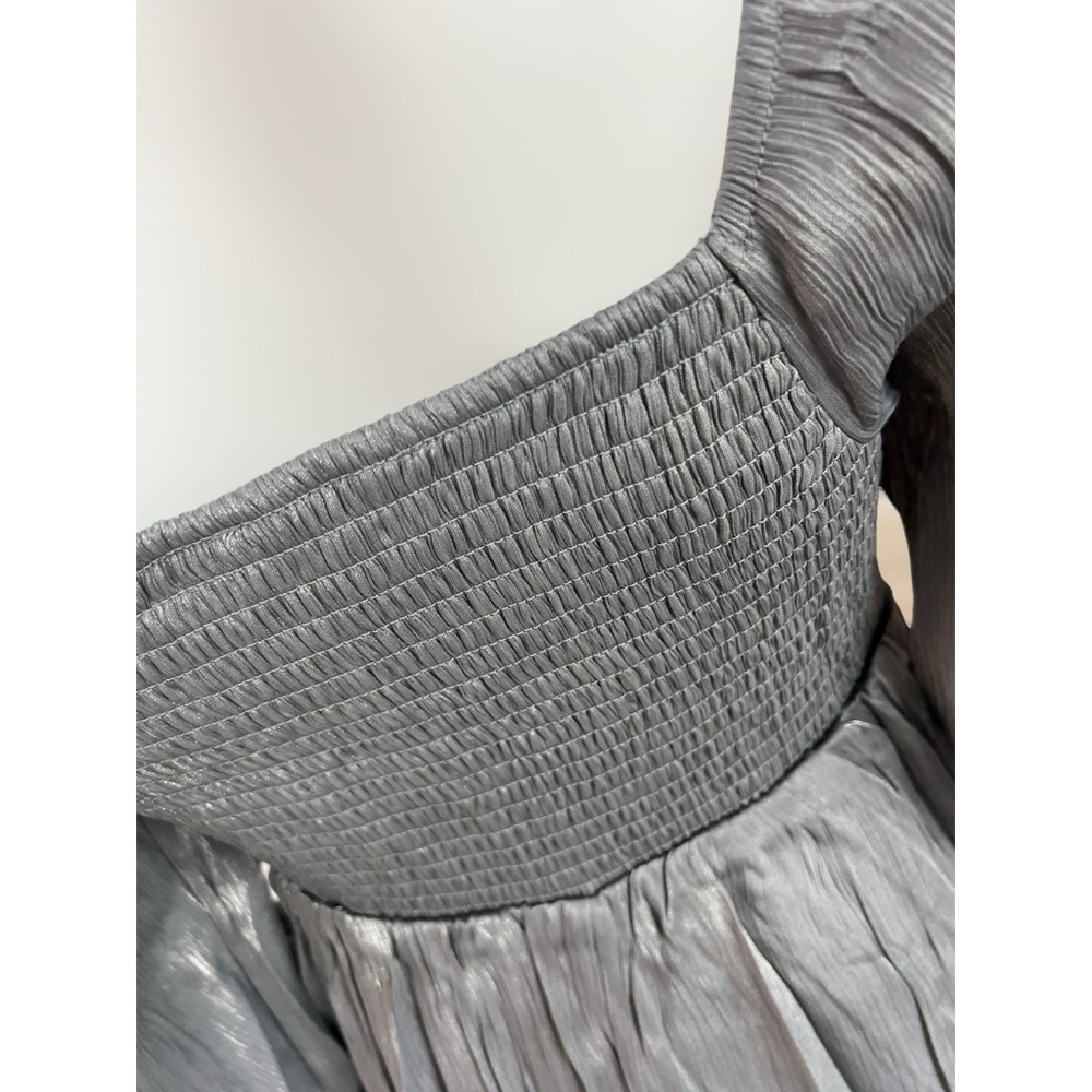 PEACH LOVE CALIFORNIA beautiful grey shimmer dress S M L - Picture 10 of 11